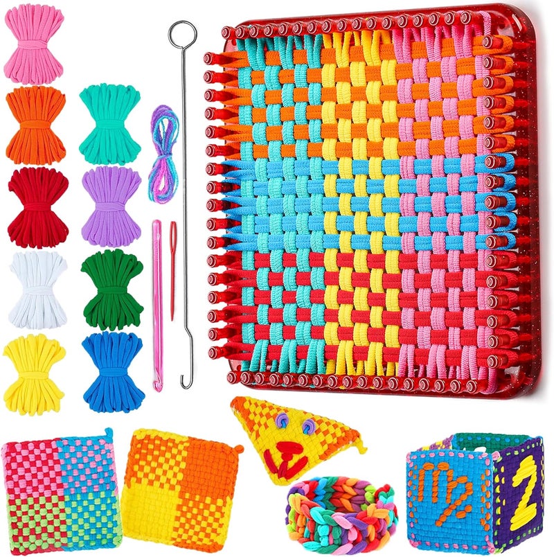 Renlive Upgraded Weaving Loom Kit Toys for Kids & Adults, DIY Arts & Crafts, Easy Potholder Loom Knitting Activity for Beginners, Ideal Gifts for Girls Ages 5 6 7 8-12 13 Years Old, 252 Craft Loops - Image 1